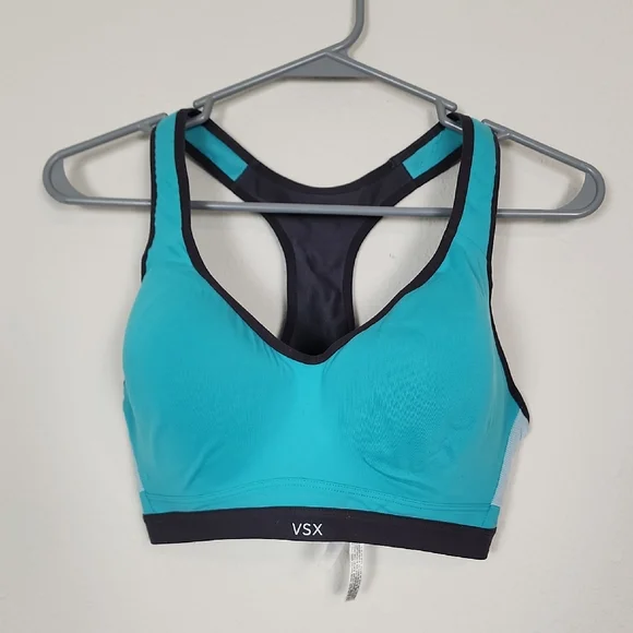 VSX Teal and Black Sports Bra - Picture 1 of 7